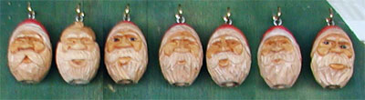 Carved Wood Santas